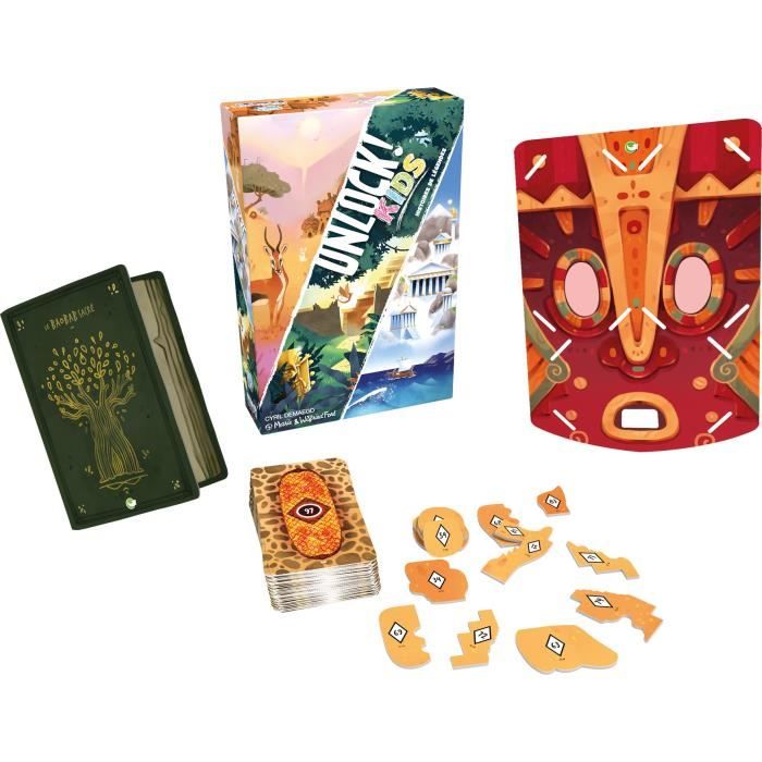 Unlock! Kids Histoires Mythes|Asmodee - Escape Game - 3 histoires chacunes 2 aventures - Dés 6ans