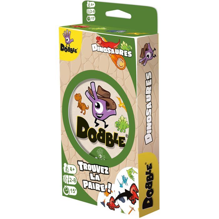 Zygomatic Jeu Dobble Dinosaures - Jeu d'observation et rapidité - Des 4 ans - 2 a 8 joueurs - 15 min - Best-seller famille