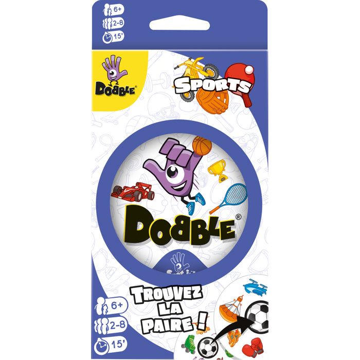 ZYGOMATIC Jeu Dobble Sports - Jeu d'observation et réflexes - En famille - entre amis - Des 6 ans - 2 a 8 joueurs - boîte métal