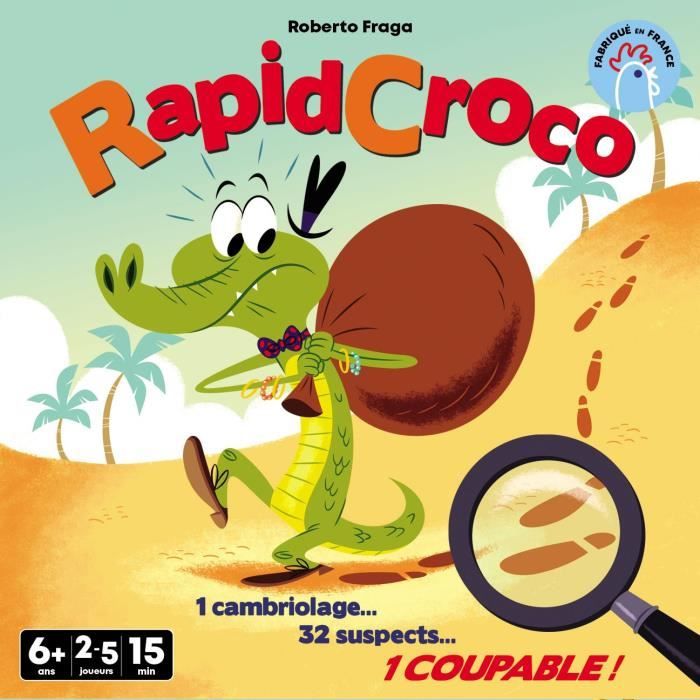 RapidCroco - Asmodee - Jeu d'enquete - 32 Suspect 1 coupable