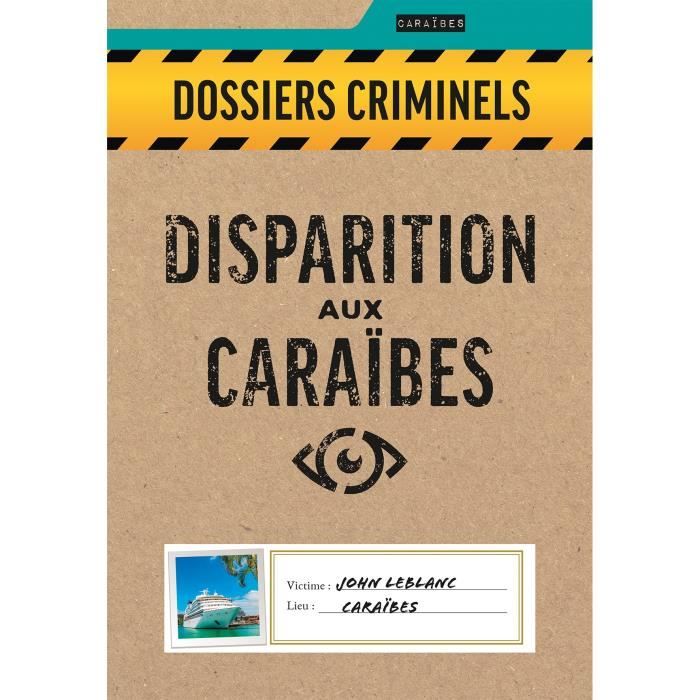 Disparition aux Caraibes - Asmodee - Jeu d'enquete - Des 18 ans - Fabriqué en France