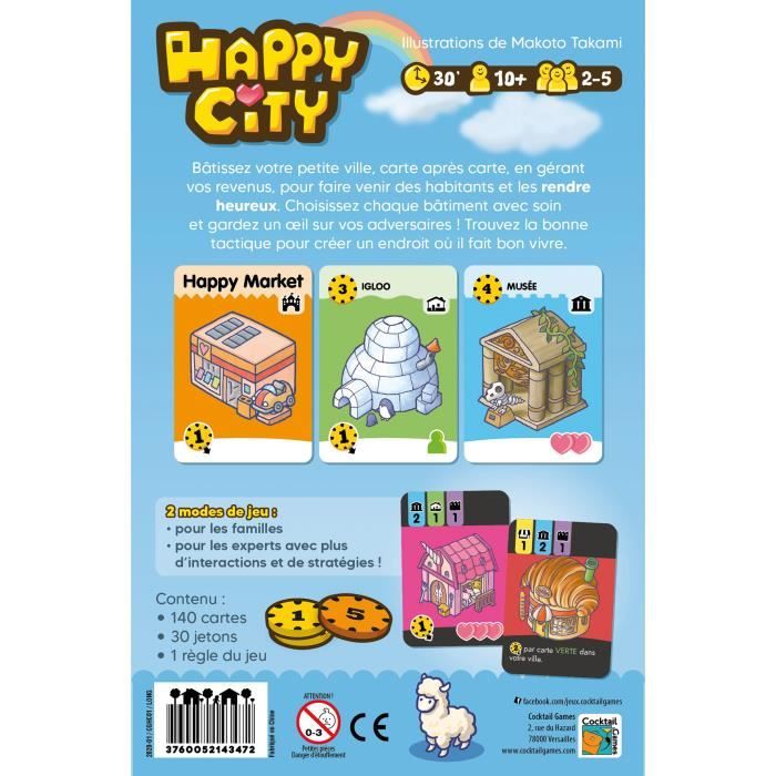 Cocktail Games - Happy City - As d'Or 2022 - Jeu de sociÈtÈ - a partir de 10 ans - 2 a 5 joueurs - 30 minutes