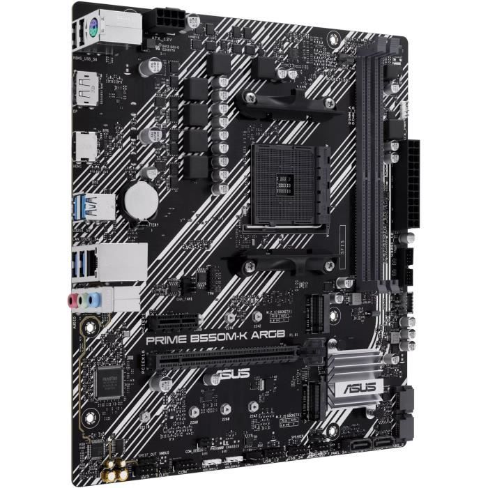 Carte mere - ASUS - PRIME B550M-K ARGB - AMD B550 - Emplacement AM4 micro ATX