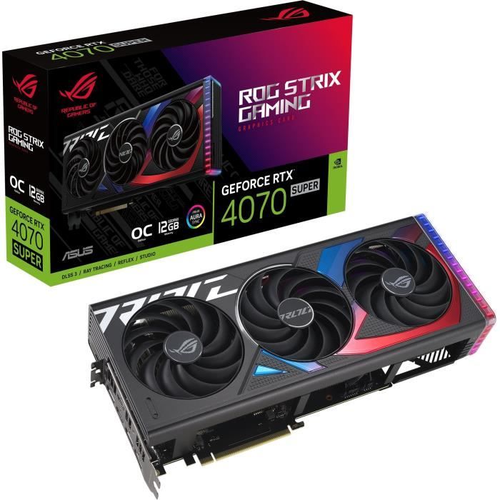 Carte Graphique ASUS ROG-STRIX-RTX4070 SUPER-O12G-GAMING - GDDR6X - 7680 x 4320 - DLSS 3