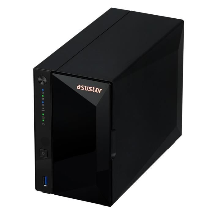Serveur NAS - ASUSTOR - AS3302T v2 Drivestor 2 Pro Gen2 - Quad-Core 1.7GHz - 2GB DDR4 - 2.5GbE - 2 baies