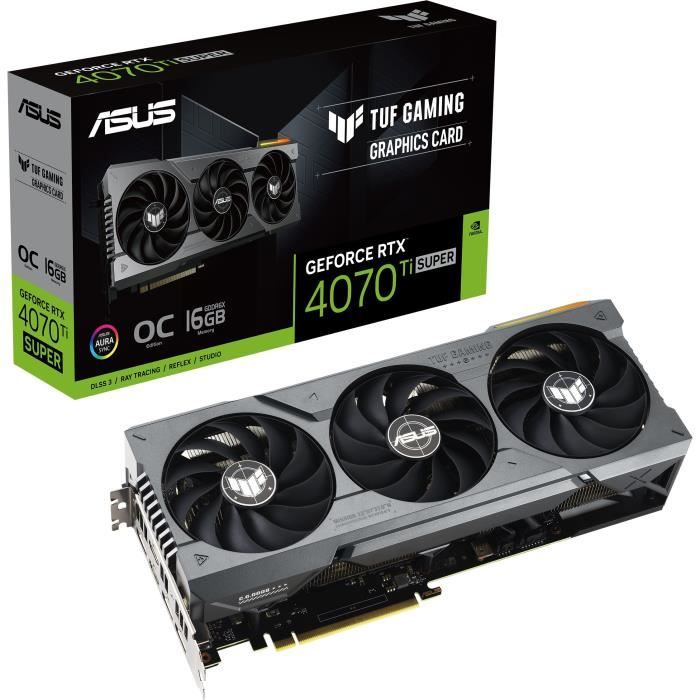 Carte Graphique ASUS TUF-RTX4070 TI SUPER -O16G-GAMING - GDDR6X - 7680 x 4320 - PCI Express 4.0