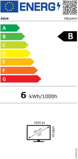 Ecran PC - ASUS - ZenScreen MB16AHV - 16 (15.6 visibles) - Full HD - IPS - HDMI - USB Type-C - Anti-lumiere bleue