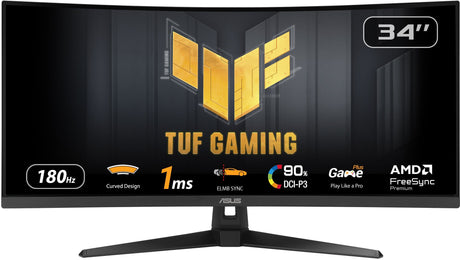 Ecran PC Gamer incurvé - ASUS TUF Gaming - 34 - WQHD - 180Hz - Dalle VA - 1ms - VG34VQ3B