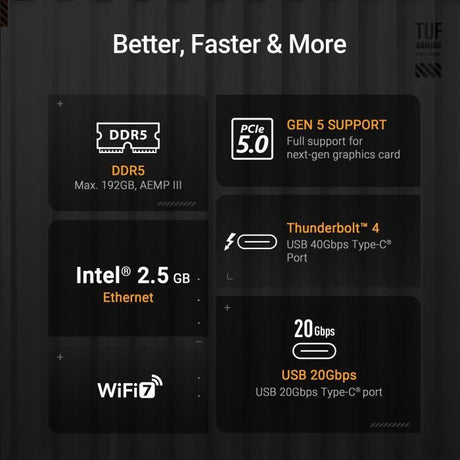 Carte mere - ASUS TUF GAMING Z890-PLUS WIFI - DDR5 - WiFi intégré - ATX