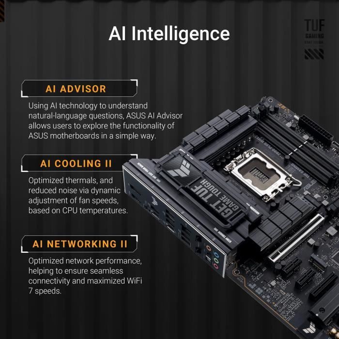 Carte mere - ASUS TUF GAMING Z890-PLUS WIFI - DDR5 - WiFi intégré - ATX