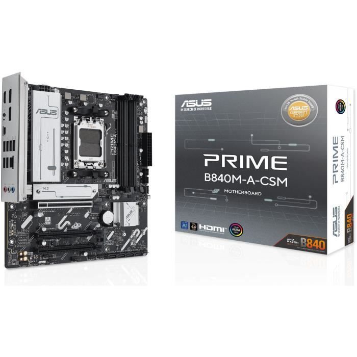 Carte mere - ASUS - PRIME B840M-A-CSM - AMD B840 - Emplacement AM5 micro ATX