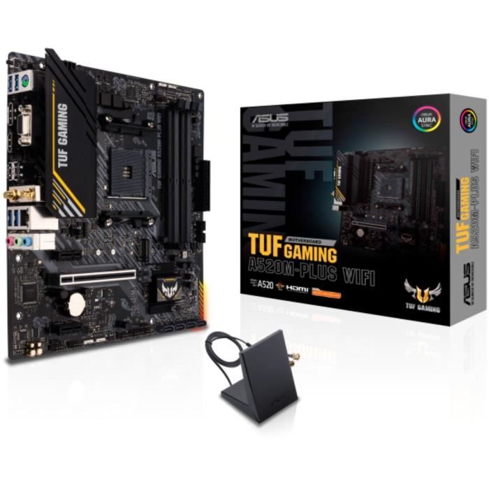 Carte mere - ASUS - TUF GAMING A520M-PLUS WIFI - AMD A520 - Emplacement AM4 micro ATX