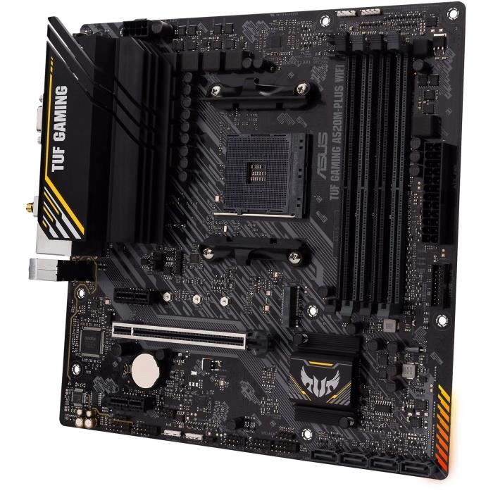 Carte mere - ASUS - TUF GAMING A520M-PLUS WIFI - AMD A520 - Emplacement AM4 micro ATX