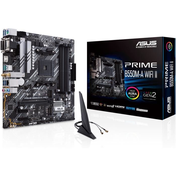 Carte mere - ASUS - PRIME B550M-A WIFI II - AMD B550 - Emplacement AM4 micro ATX