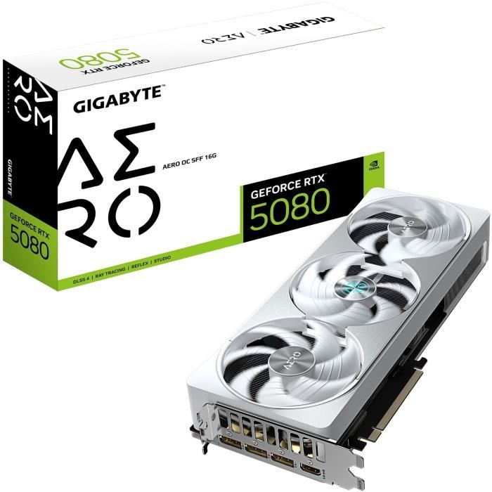 Carte graphique - GIGABYTE - GeForce RTX 5080 AERO OC SFF - 16 Go