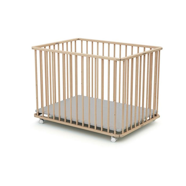 WEBABY - Parc bébé pliant en bois 70 x 100 cm CALI  Hetre Brut - 70x100