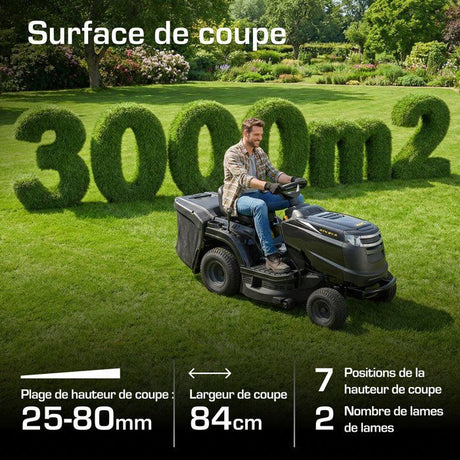 Tondeuse autoportée thermique ALPINA AT4 84A – 84cm de coupe - Jusqu'a 2800 m˛ - 352 cm3 - éjection bac 200L