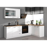 ATLAS Meuble bas 4 tiroirs - Décor blanc - L40 x P52x H82 - Plan de travail non inclus
