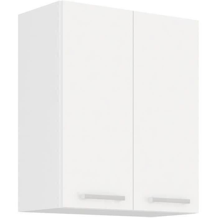 ATLAS Meuble haut 2 portes - DÈcor blanc - L60 x P31 x H72 cm