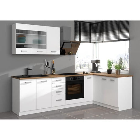 ATLAS Meuble haut 2 portes - Décor blanc - L60 x P31 x H72 cm