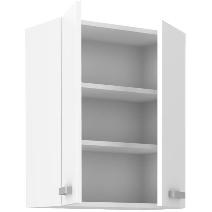 ATLAS Meuble haut 2 portes - DÈcor blanc - L60 x P31 x H72 cm