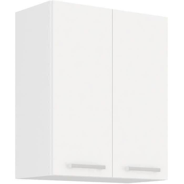ATLAS Meuble haut 2 portes - Décor blanc - L60 x P31 x H72 cm