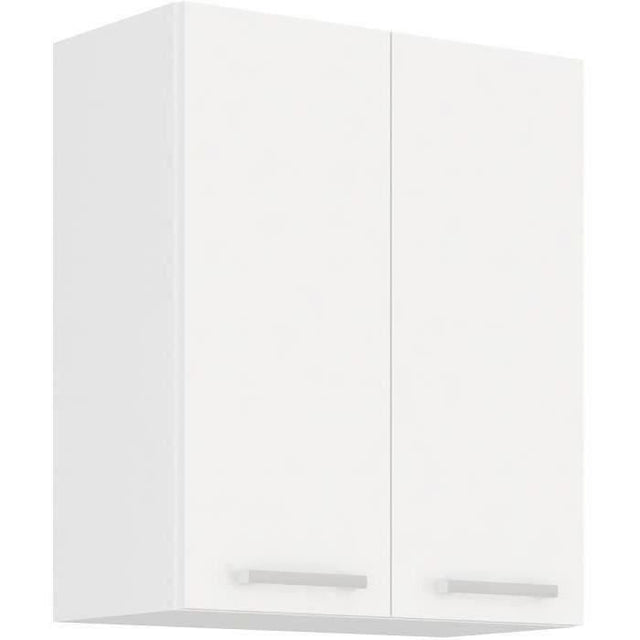 ATLAS Meuble haut 2 portes - Décor blanc - L60 x P31 x H72 cm