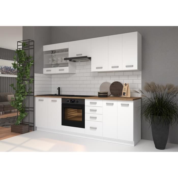 ATLAS Meuble haut 2 portes - Décor blanc - L60 x P31 x H72 cm
