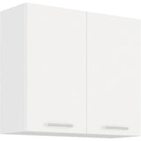ATLAS Meuble haut 2 portes battantes - DÈcor blanc - L80 x P31 x H72