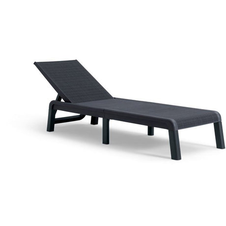 Bain de soleil - Allibert by KETER - ATLAS - Résine imitation canage - Dossier réglable - Gris graphite