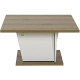 Table basse bar - ATOS - Carré - Chene Helvezia / Blanc - 69 x 69 x 38 cm