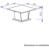 Table basse bar - ATOS - Carré - Chene Helvezia / Blanc - 69 x 69 x 38 cm
