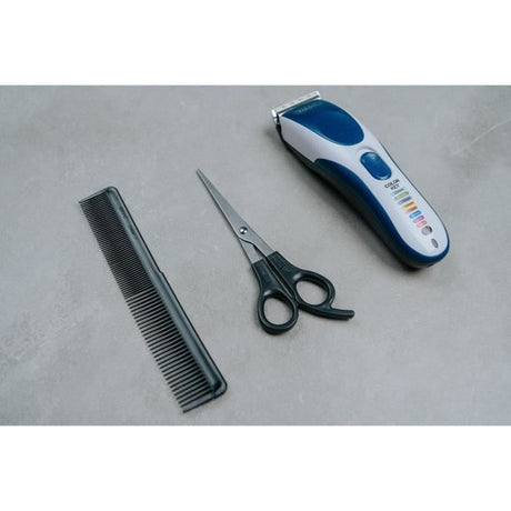 Tondeuse a cheveux - WAHL - COLOR PRO CORDLESS - 3,5 W - 8 sabots - Autonomie : 60 min - Bleu / Gris