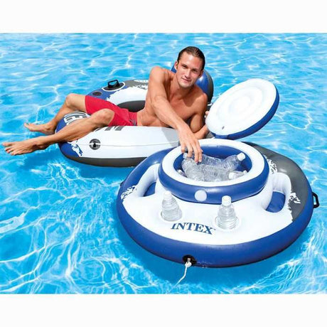 Glaciere gonflable - INTEX - Glaciere Gonflable flottante pour piscine - 5 supports boisson - 30 canettes