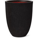 CAPI EUROPE Vase élégant bas GROOVE NL - 34x46 cm - Noir