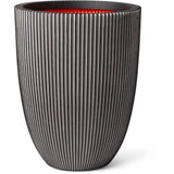 CAPI EUROPE Vase élégant bas GROOVE NL - 34x46 cm - Anthracite
