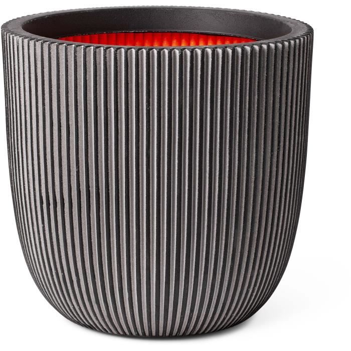 CAPI EUROPE Pot de fleurs boule GROOVE NL - 43x41 cm - Anthracite
