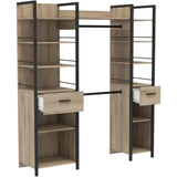 Kit Dressing extensible - L179 x P48 x H208 cm - Chene Kronberg / Noir mat - RIGA