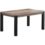 Table a manger fixe EMILE 6 personnes - MÈlamine chene brun tabac et noir mat - L160 x P90 x H77 cm - TRENDTEAM