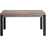 Table a manger fixe EMILE 6 personnes - MÈlamine chene brun tabac et noir mat - L160 x P90 x H77 cm - TRENDTEAM