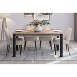 Table a manger fixe EMILE 6 personnes - MÈlamine chene brun tabac et noir mat - L160 x P90 x H77 cm - TRENDTEAM