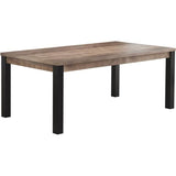 Table a manger EMILE 10 personnes - MÈlamine chene brun tabac et noir mat - L200 x P100 x H77 cm - TRENDTEAM