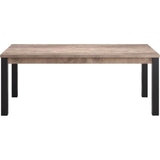 Table a manger EMILE 10 personnes - MÈlamine chene brun tabac et noir mat - L200 x P100 x H77 cm - TRENDTEAM