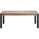 Table a manger EMILE 10 personnes - Mélamine chene brun tabac et noir mat - L200 x P100 x H77 cm - TRENDTEAM