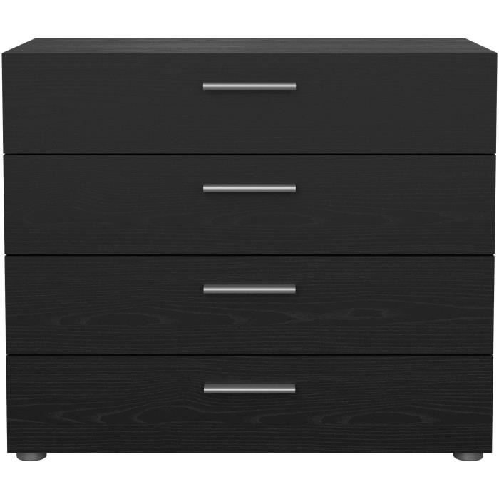 Commode - 4 tiroirs - Noir - L80,2 x P40,25 x H68,1 cm