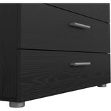 Commode PEPE 4 Tiroirs - Décor noir - L80 x P40 x H68 cm
