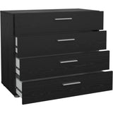 Commode - 4 tiroirs - Noir - L80,2 x P40,25 x H68,1 cm