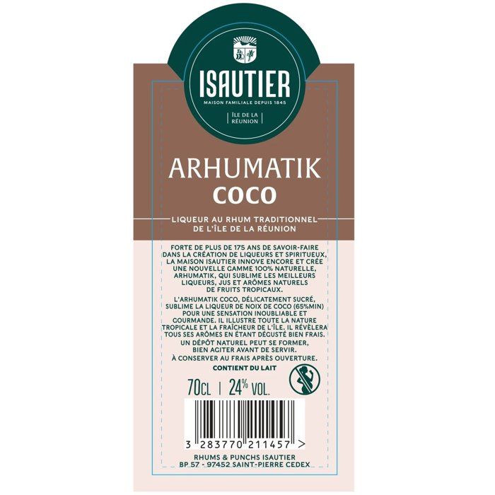 Isautier - Arhumatic Coco - Rhum - 24,0% Vol. - 70cl