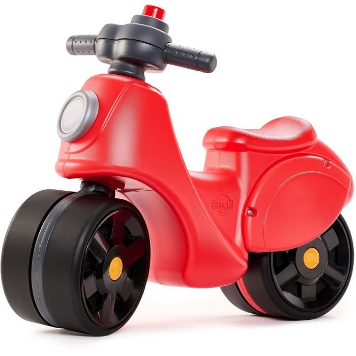 Scooter Strada - FALK - Guidon directionnel avec klaxon - Larges roues sécurisantes - Rouge - 100% Fabriqué en France - Des 12 mois