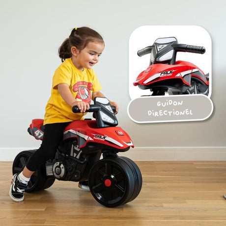 Draisienne Moto Racing Team - FALK - Larges roues et Guidon directionnel - Fabriqué en France - 40% de plastique recyclé - Des 2 ans